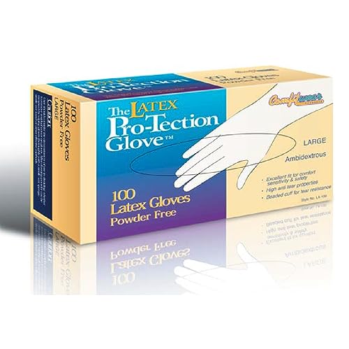 COMFITWEAR Box of 100 Gloves VINYL Powder Free Sheer (.005 Gauge) Seamless Vinyl Disposable Glove Fits Either Hand (LG-CASE-10PK)