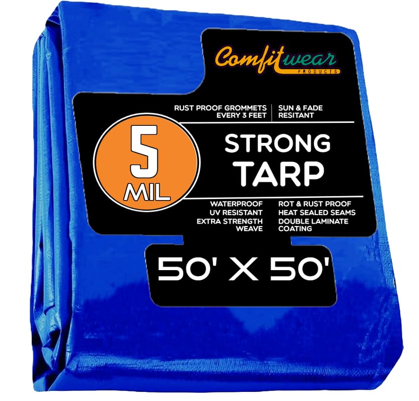 50' x 50' Blue Poly Tarps - Case of 1