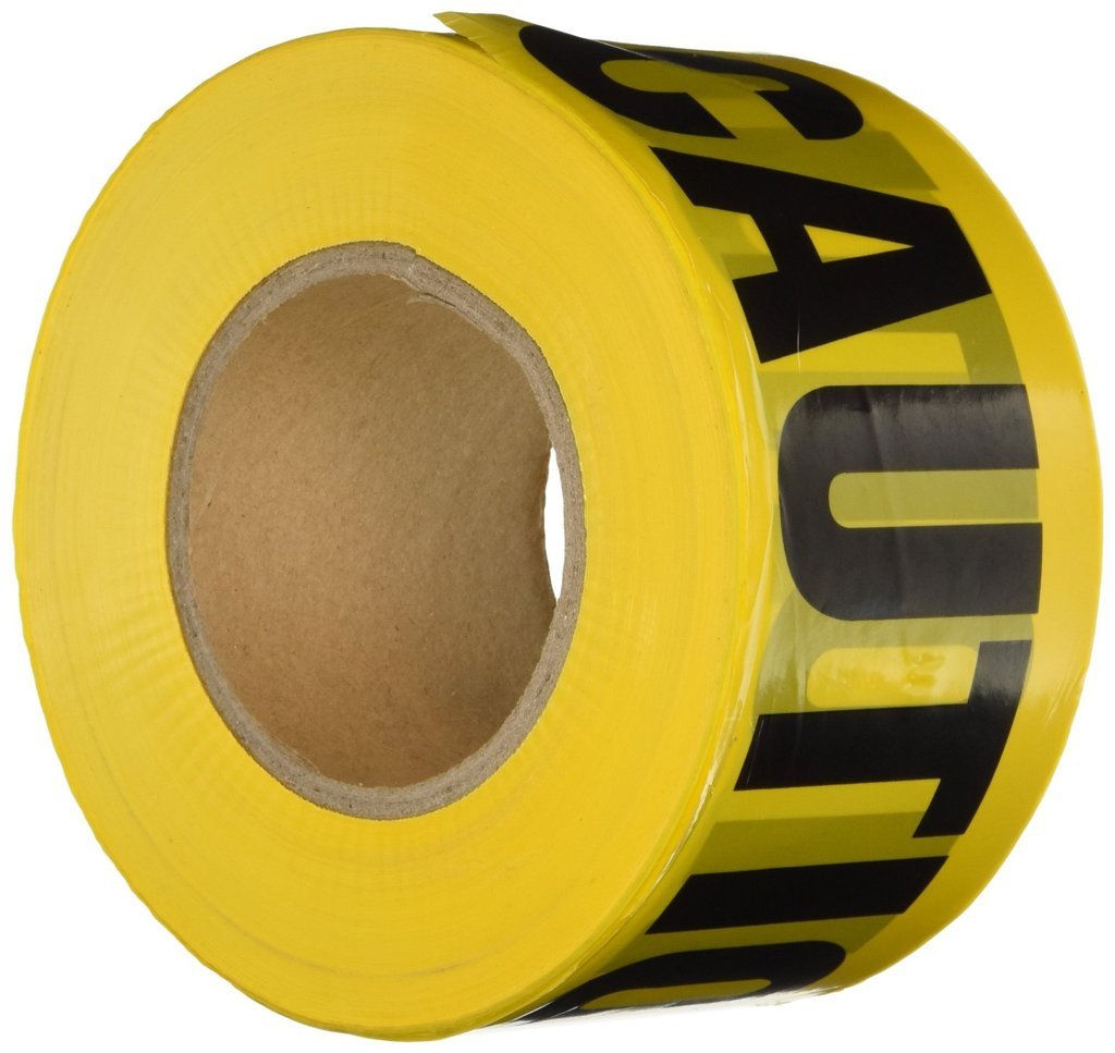 COMFITWEAR  PT-100 Caution Barricade Tape, Yellow (2-Pack)